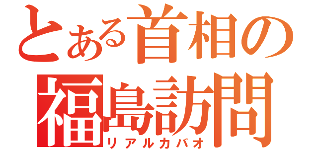 とある首相の福島訪問（リアルカバオ）