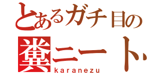 とあるガチ目の糞ニート（ｋａｒａｎｅｚｕ）