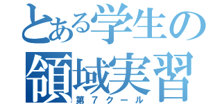 とある学生の領域実習（第７クール）