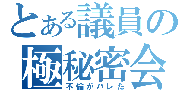 とある議員の極秘密会（不倫がバレた）