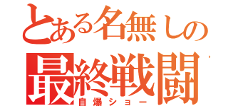 とある名無しの最終戦闘（自爆ショー）