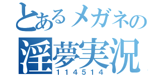 とあるメガネの淫夢実況（１１４５１４）