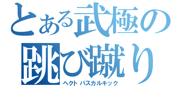 とある武極の跳び蹴り（ヘクトパスカルキック）