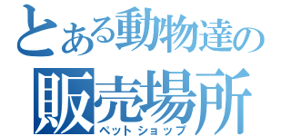 とある動物達の販売場所（ペットショップ）