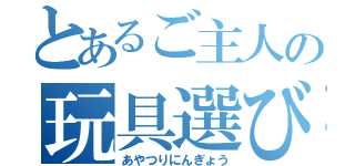 とあるご主人の玩具選び（あやつりにんぎょう）