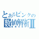 とあるピンクの数値解析Ⅱ（後期科目）