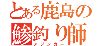 とある鹿島の鯵釣り師（アジンガー）