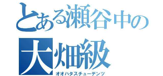 とある瀬谷中の大畑級（オオハタスチューデンツ）