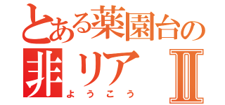 とある薬園台の非リアⅡ（ようこう）