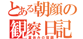 とある朝顔の観察日記（夏休みの宿題）