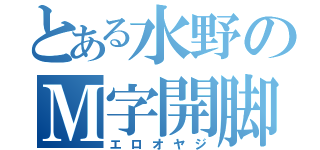 とある水野のＭ字開脚（エロオヤジ）