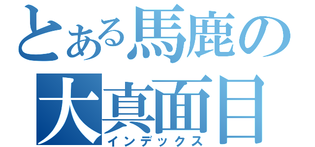 とある馬鹿の大真面目（インデックス）