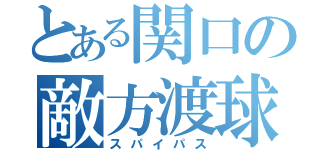 とある関口の敵方渡球（スパイパス）