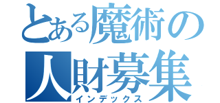 とある魔術の人財募集（インデックス）