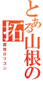 とある山根の拓（真性ロリコン）