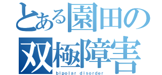 とある園田の双極障害（ｂｉｐｏｌａｒ ｄｉｓｏｒｄｅｒ）