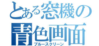 とある窓機の青色画面（ブルースクリーン）