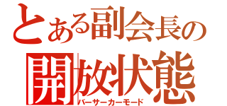 とある副会長の開放状態（バーサーカーモード）