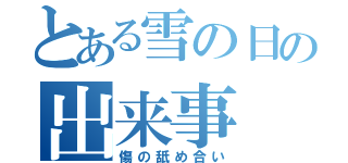 とある雪の日の出来事（傷の舐め合い）