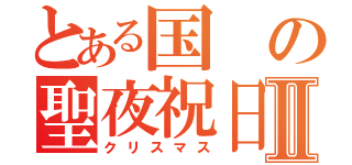 とある国の聖夜祝日Ⅱ（クリスマス）