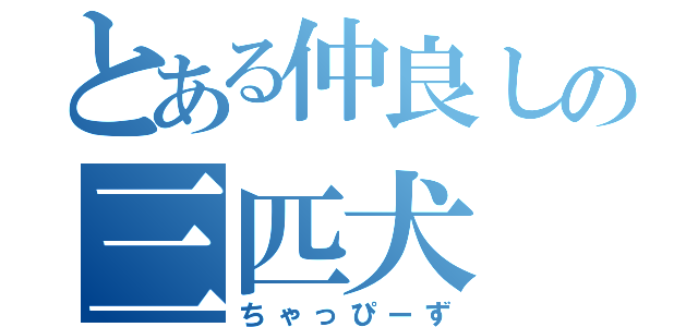 とある仲良しの三匹犬（ちゃっぴーず）