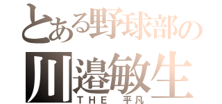 とある野球部の川邉敏生（ＴＨＥ 平凡）