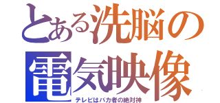 とある洗脳の電気映像（テレビはバカ者の絶対神）