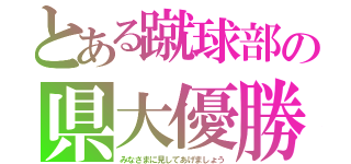 とある蹴球部の県大優勝（みなさまに見してあげましょう）