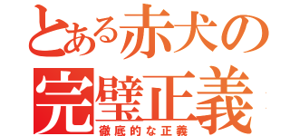 とある赤犬の完璧正義（徹底的な正義）