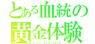 とある血統の黄金体験（ゴールド・エクスペリエンス）