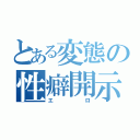 とある変態の性癖開示（エロ）