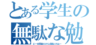 とある学生の無駄な勉強（どーせ阿呆だから点数とれねー）