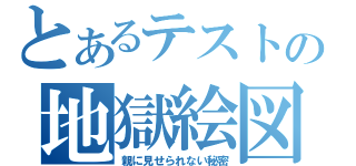 とあるテストの地獄絵図（親に見せられない秘密）