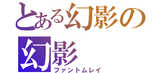 とある幻影の幻影（ファントムレイ）