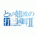 とある翹波の打三國咩Ⅱ（打三國咩不敢？）