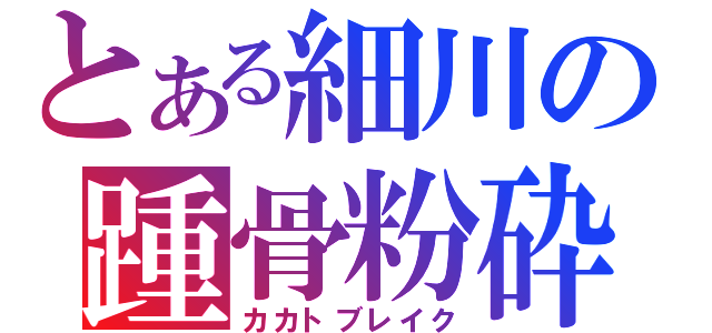 とある細川の踵骨粉砕（カカトブレイク）