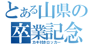 とある山県の卒業記念品（カギ付きロッカー）