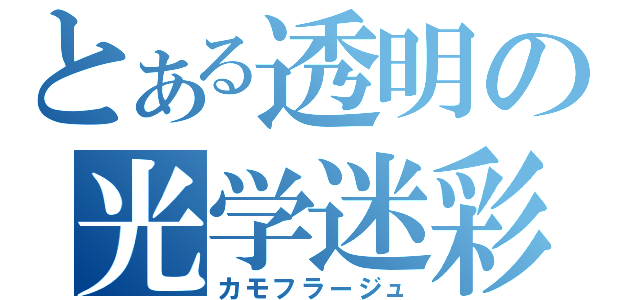 とある透明の光学迷彩（カモフラージュ）