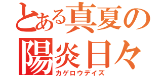 とある真夏の陽炎日々（カゲロウデイズ）