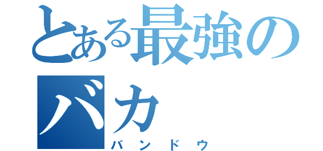 とある最強のバカ（バンドウ）