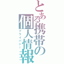 とある携帯の個人情報（プライバシー）