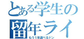 とある学生の留年ライフ（もう１年遊べるドン）