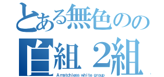 とある無色のの白組２組（Ａ ｍａｔｃｈｌｅｓｓ ｗｈｉｔｅ ｇｒｏｕｐ）