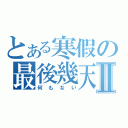 とある寒假の最後幾天Ⅱ（何もない）