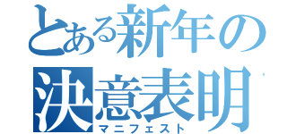 とある新年の決意表明（マニフェスト）