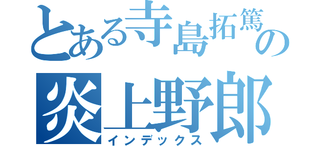 とある寺島拓篤の炎上野郎（インデックス）