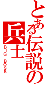 とある伝説の兵士（ＢＩＧ ＢＯＳＳ）