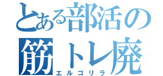 とある部活の筋トレ廃人（エルゴリラ）