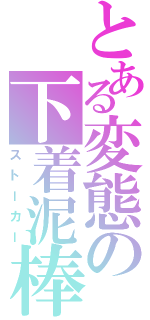 とある変態の下着泥棒（ストーカー）