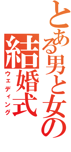 とある男と女の結婚式（ウェディング）